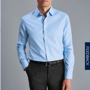 Charles Tyrehitt Non-Iron Twill Shirt - Sky Blue